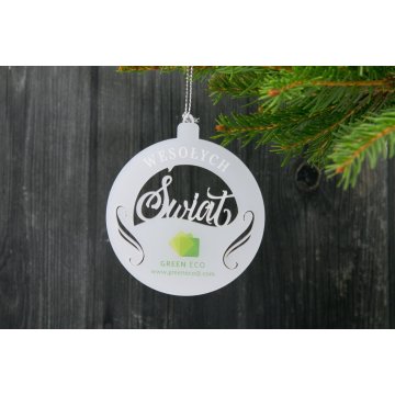 Gefrostete Kugeln mit beliebigem UV-Druck - Größe 70x80mm - Frohe Weihnachten - BDR016