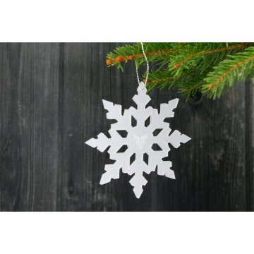 Gefrostete Dekorationen mit beliebigem UV-Druck - Größe 80x80mm - Schneeflocke - BDR013