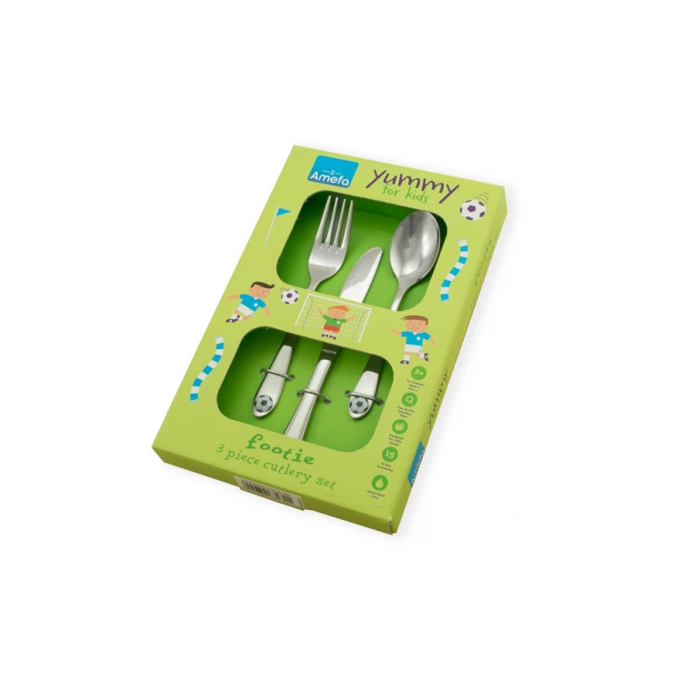 Amefa Footie Besteck mit Gravur - 3-teiliges Set für Kinder - ZSZ013