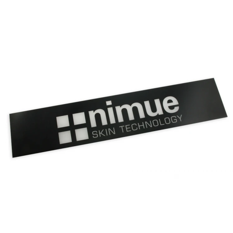 Firmenschild schwarz mit transparentem Logo - SZ090 - Abmessungen 623x130mm