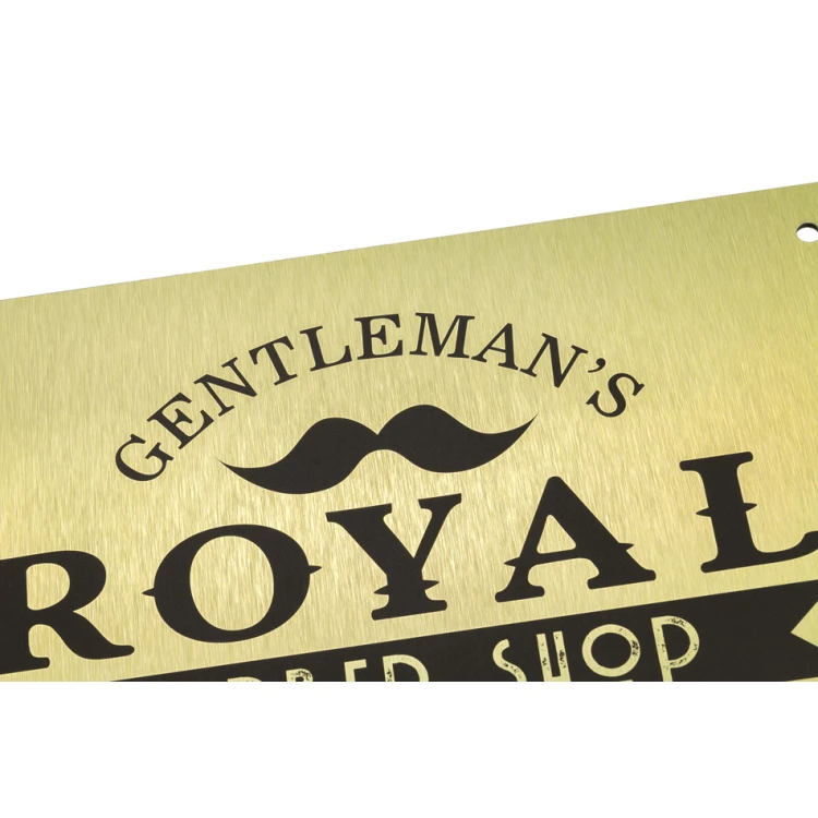 Firmenschild - gebürstetes Gold Dibond 3mm - UV-Druck - Abm. 420x297mm (A3) - SZUV018