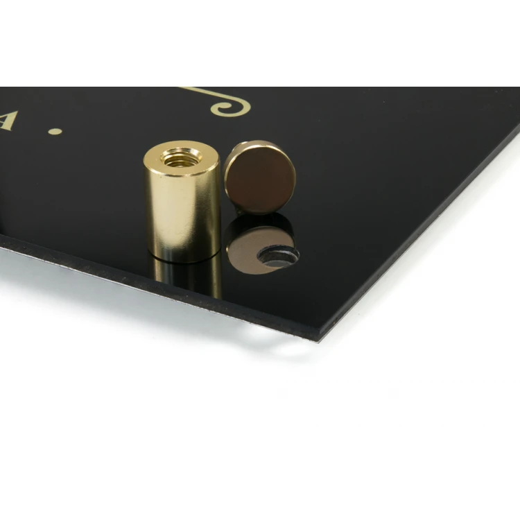 Firmenschild - gebürstetes Gold Dibond 3mm und Acryl - UV-Druck - Abmessungen 420x297mm (A3) - SZUV019