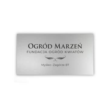 Firmenschild - mattes silbernes Gravurlaminat - Abm. 800x440mm - SZ115