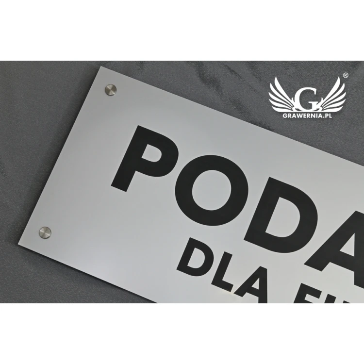 Firmenschild - silberner Außenlaminat-Gravur - SZ111 - Abm. 800x300mm