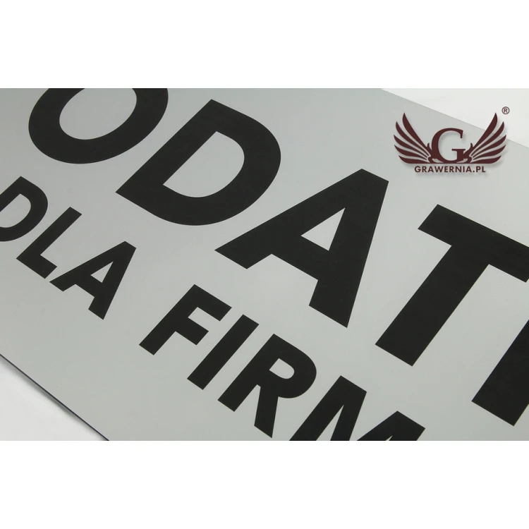 Firmenschild - silberner Außenlaminat-Gravur - SZ111 - Abm. 800x300mm
