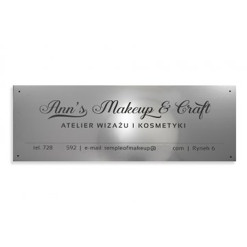 Firmenschild - silberner Außenlaminat für Gravur, Stärke 3mm - Maße 800x280mm - SZ122