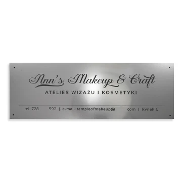 Firmenschild - silberner Außenlaminat für Gravur, Stärke 3mm - Maße 800x280mm - SZ122