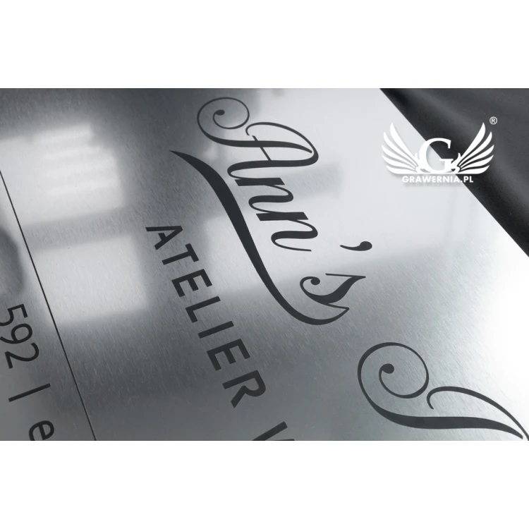 Firmenschild - silberner Außenlaminat für Gravur, Stärke 3mm - Maße 800x280mm - SZ122