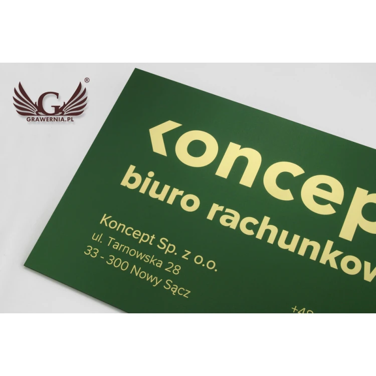 Firmenschild - Abm. 420x261mm - Gravierlaminat - UV-Druck - SZUV014