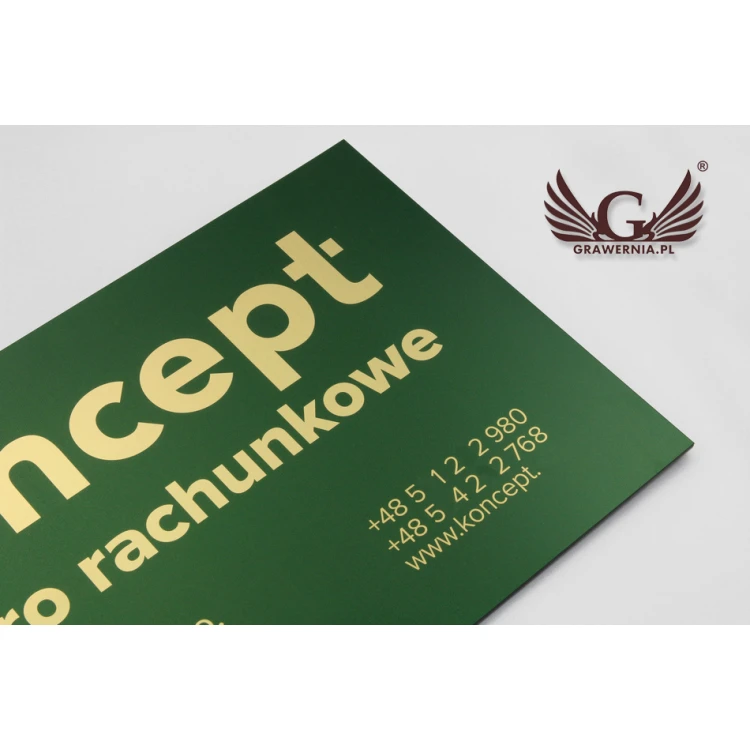 Firmenschild - Abm. 420x261mm - Gravierlaminat - UV-Druck - SZUV014