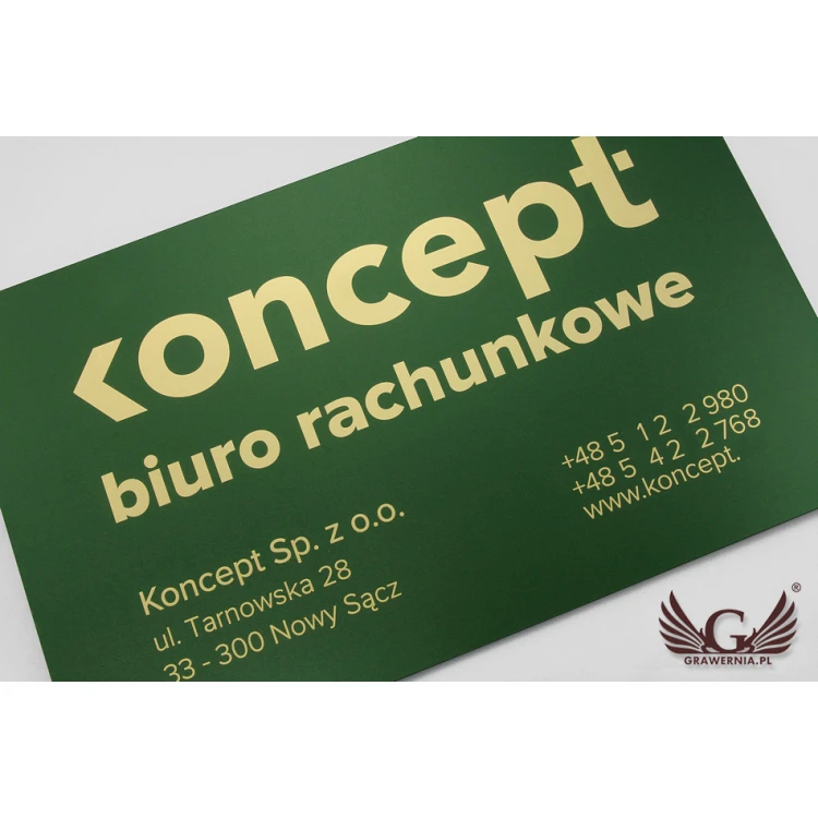 Firmenschild - Abm. 420x261mm - Gravierlaminat - UV-Druck - SZUV014