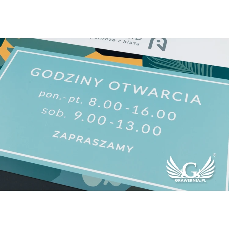 Firmenschild - Abm. 420x300mm - weißes PVC-Material - SZ118