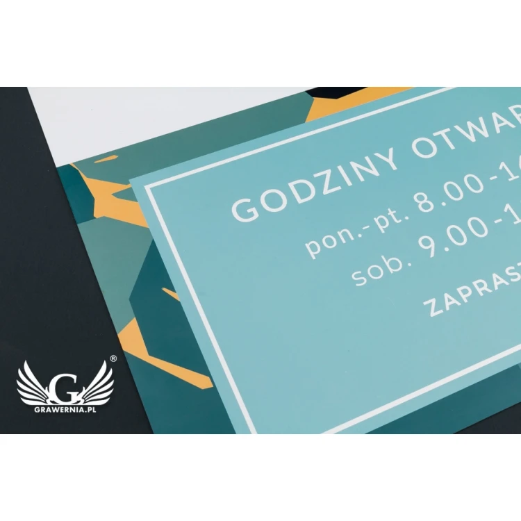 Firmenschild - Abm. 420x300mm - weißes PVC-Material - SZ118