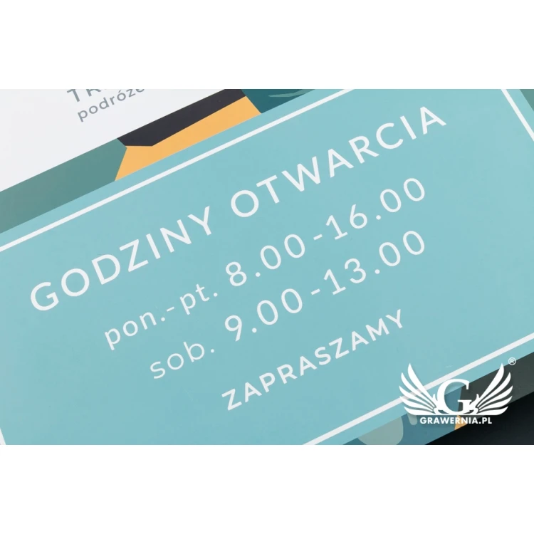 Firmenschild - Abm. 420x300mm - weißes PVC-Material - SZ118