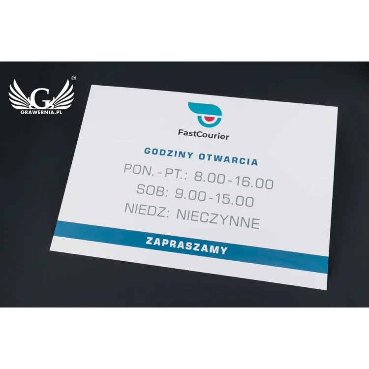 Firmenschild - Größe 420x300mm - weißes PVC-Material - SZ119