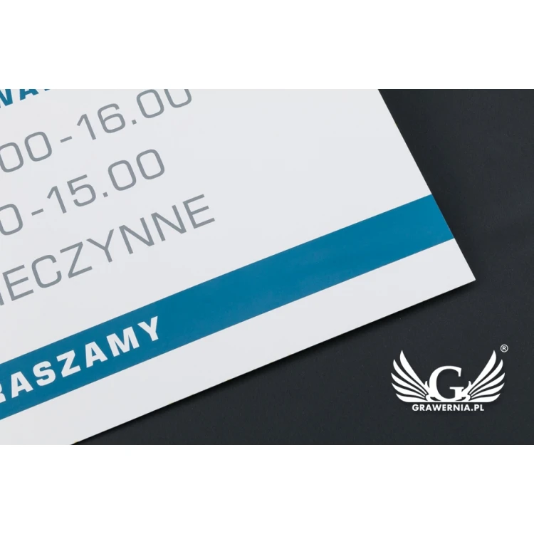 Firmenschild - Größe 420x300mm - weißes PVC-Material - SZ119