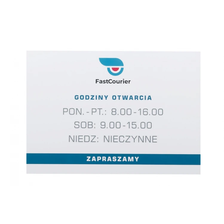 Firmenschild - Größe 420x300mm - weißes PVC-Material - SZ119