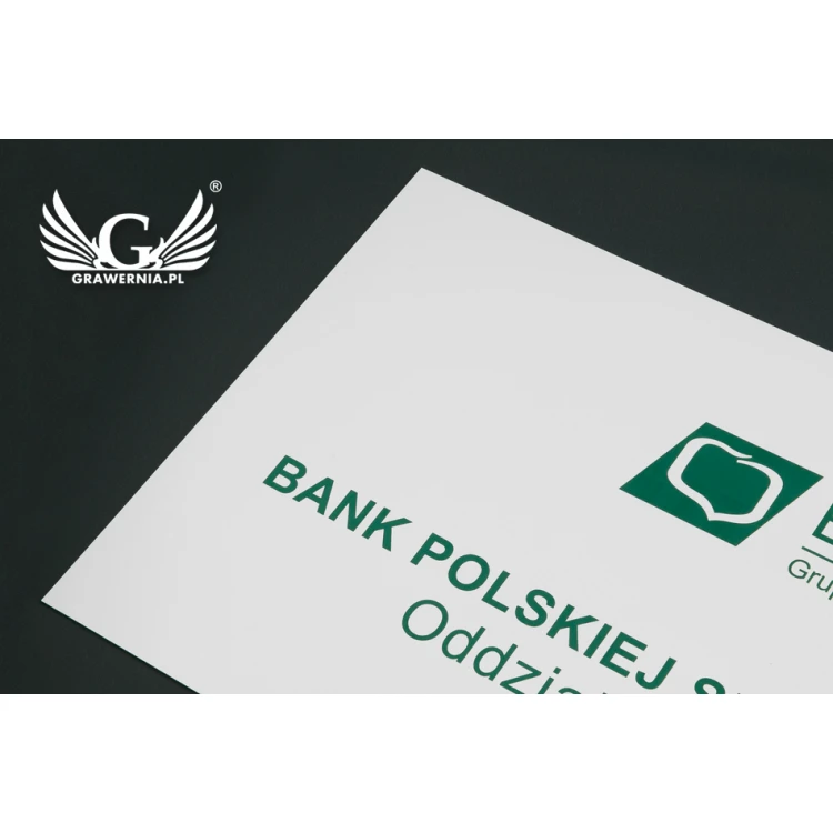 Firmenschild - Abm. 600x300mm - weißes Laminat Graviermaterial - SZ113