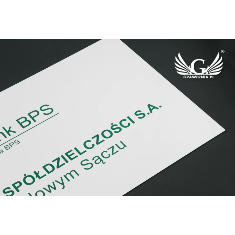 Firmenschild - Abm. 600x300mm - weißes Laminat Graviermaterial - SZ113