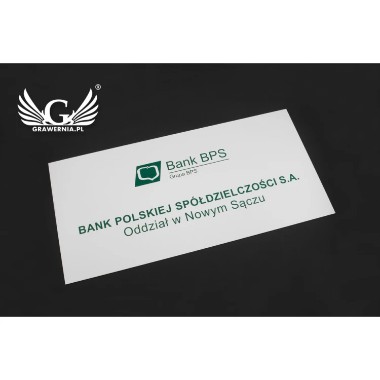 Firmenschild - Abm. 600x300mm - weißes Laminat Graviermaterial - SZ113