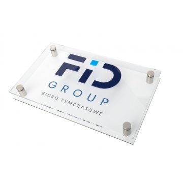 Firmenschild Weiß Dibond und Acryl - erhabene Buchstaben - Abm. 360x220mm - SPD038