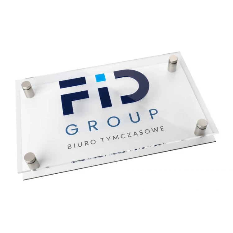 Firmenschild Weiß Dibond und Acryl - erhabene Buchstaben - Abm. 360x220mm - SPD038