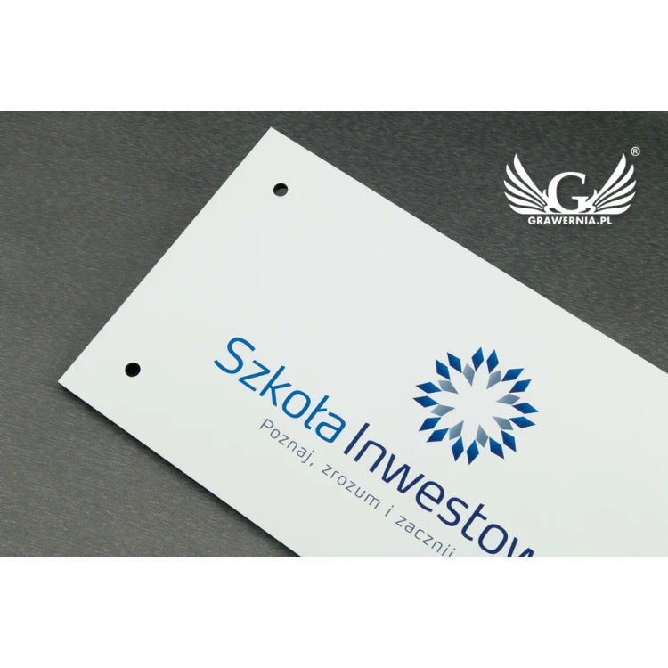Firmenschild mit farbigem Logo - Größe 300x150mm - UV-DRUCK - SZUV006