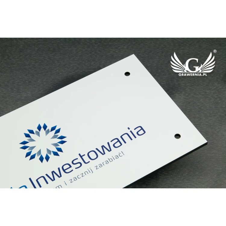 Firmenschild mit farbigem Logo - Größe 300x150mm - UV-DRUCK - SZUV006