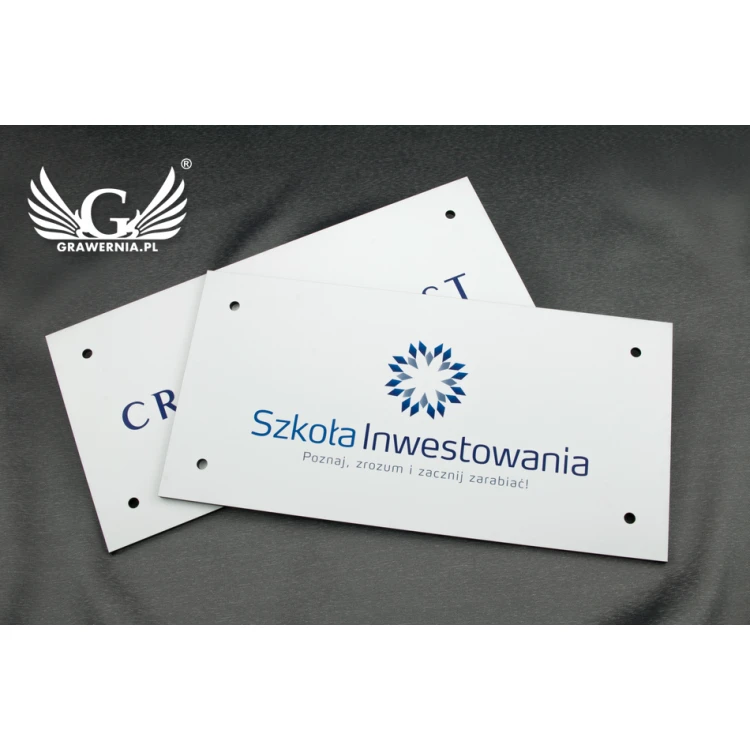 Firmenschild mit farbigem Logo - Größe 300x150mm - UV-DRUCK - SZUV006