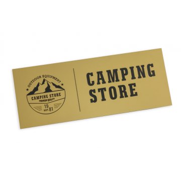 Firmenschild - Goldene Gravierlaminat matt Außenbereich - SZ088 - Abm. 275x90mm