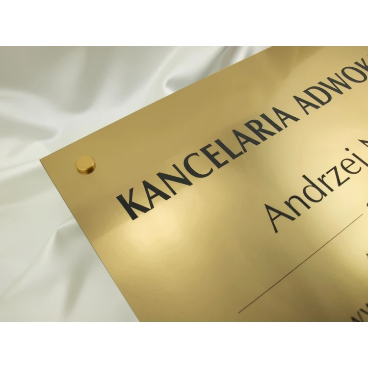 GRAVIERTE PLAKETTE - ANWALTSKANZLEI - goldfarben - SZ047 - Abmessungen 500x350mm