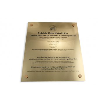 GRAVIERTES SCHILD - gold - SZ046 - Abmessungen 360x420mm