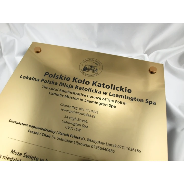 GRAVIERTES SCHILD - gold - SZ046 - Abmessungen 360x420mm