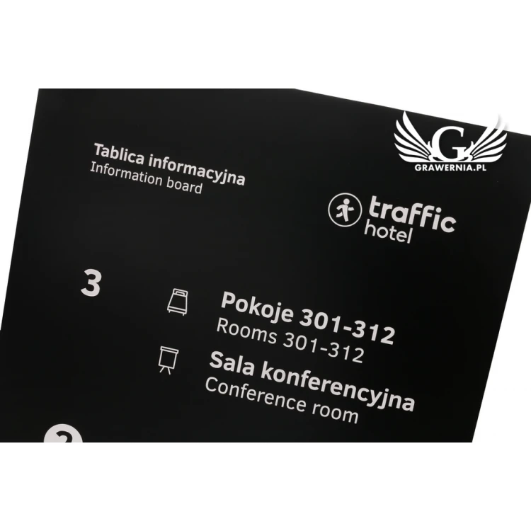 Graviertes Informationsschild - schwarzes Laminat 3mm dick - Abmessungen 53x86cm - SZ121