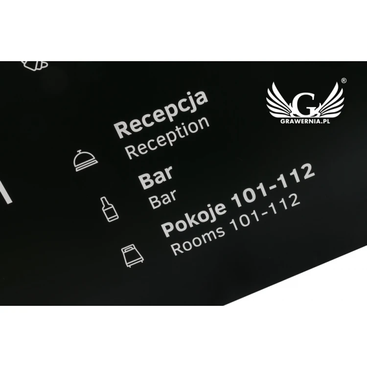 Graviertes Informationsschild - schwarzes Laminat 3mm dick - Abmessungen 53x86cm - SZ121