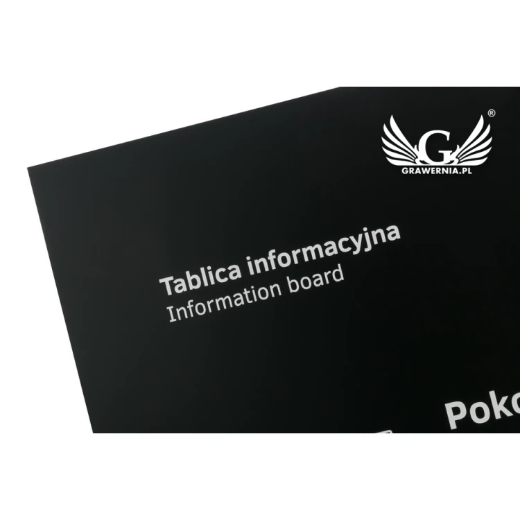 Graviertes Informationsschild - schwarzes Laminat 3mm dick - Abmessungen 53x86cm - SZ121