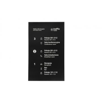 Graviertes Informationsschild - schwarzes Laminat 3mm dick - Abmessungen 53x86cm - SZ121