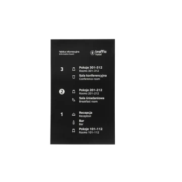 Graviertes Informationsschild - schwarzes Laminat 3mm dick - Abmessungen 53x86cm - SZ121