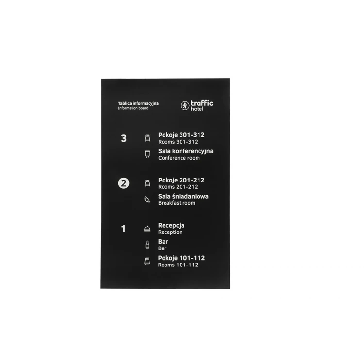 Graviertes Informationsschild - schwarzes Laminat 3mm dick - Abmessungen 53x86cm - SZ121