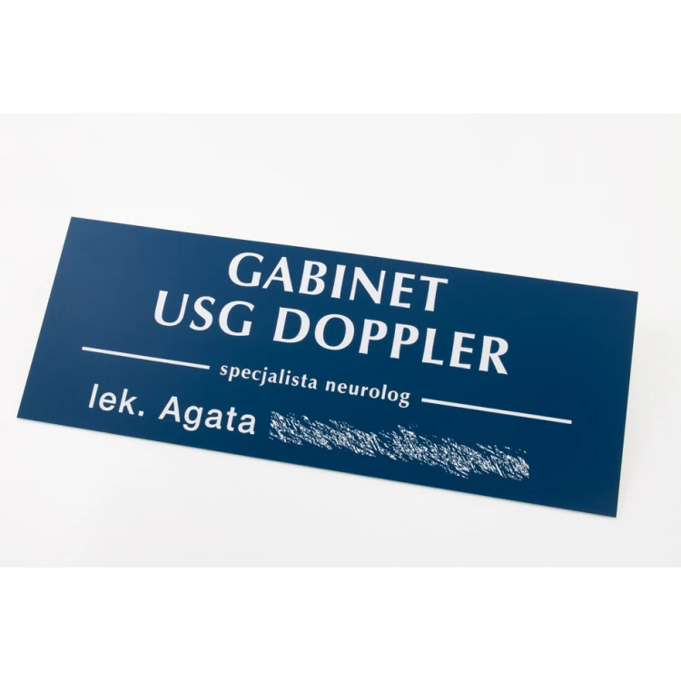 Graviertes Informationsschild - blauer Gravierlaminat - SZ141 - Abmessungen 400x150mm