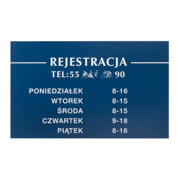 Graviertes Informationsschild - blauer Gravierlaminat - SZ142 - Abmessungen 400x250mm