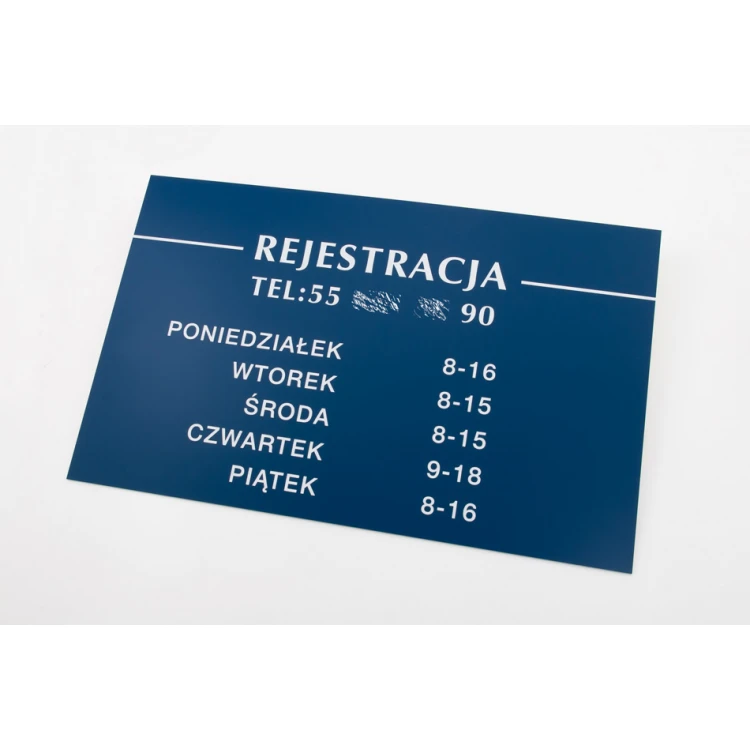 Graviertes Informationsschild - blauer Gravierlaminat - SZ142 - Abmessungen 400x250mm