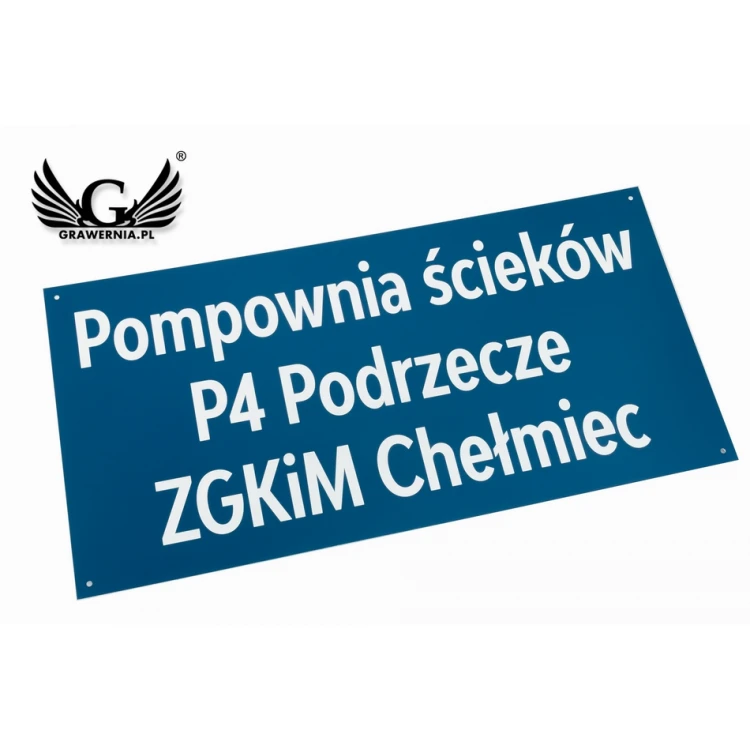Graviertes Informationsschild - blauer Laminat - SZ129 - Abm. 600x300mm