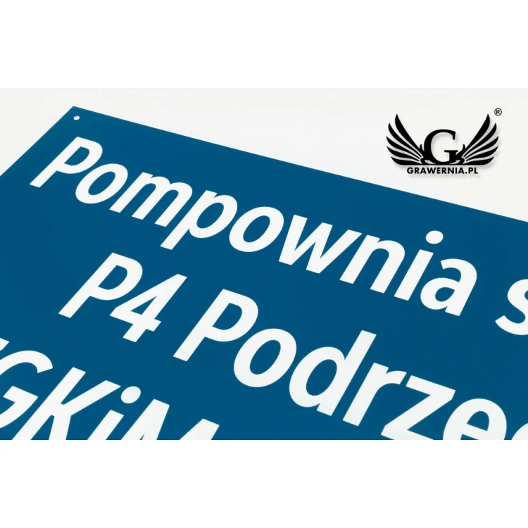 Graviertes Informationsschild - blauer Laminat - SZ129 - Abm. 600x300mm