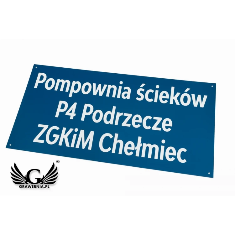 Graviertes Informationsschild - blauer Laminat - SZ129 - Abm. 600x300mm