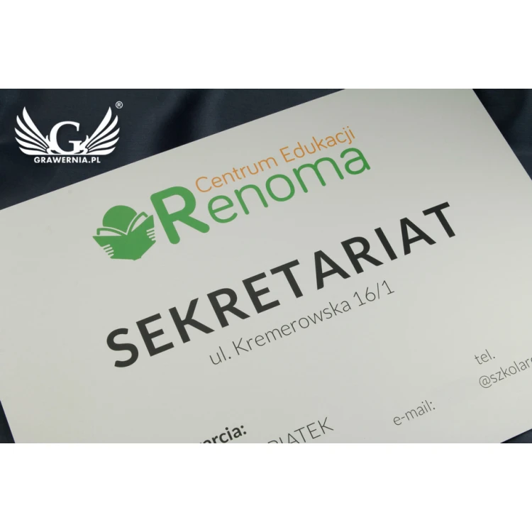 Informationsschild - Größe 420x297mm (A3) - eloxiertes Aluminium 2mm - UV-Druck - SZUV012