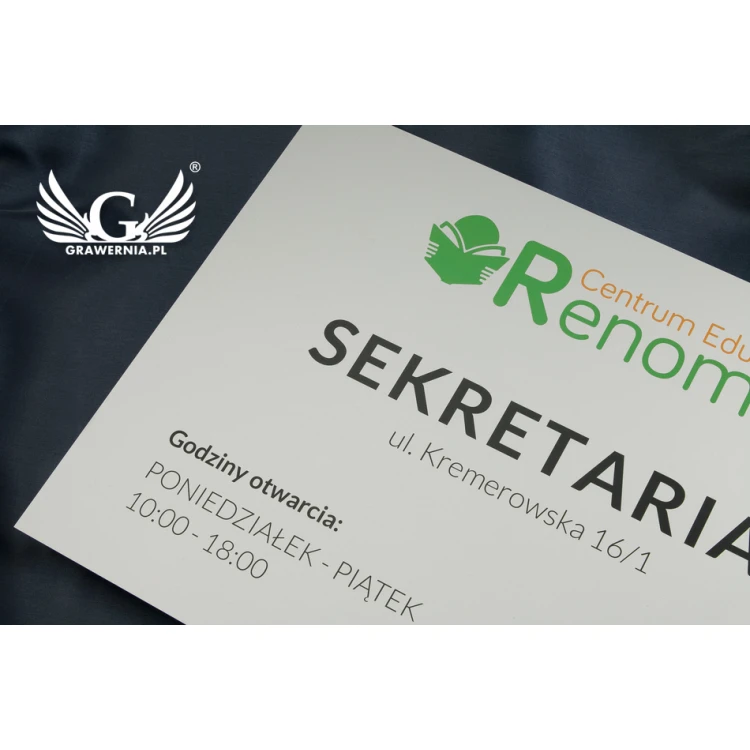 Informationsschild - Größe 420x297mm (A3) - eloxiertes Aluminium 2mm - UV-Druck - SZUV012