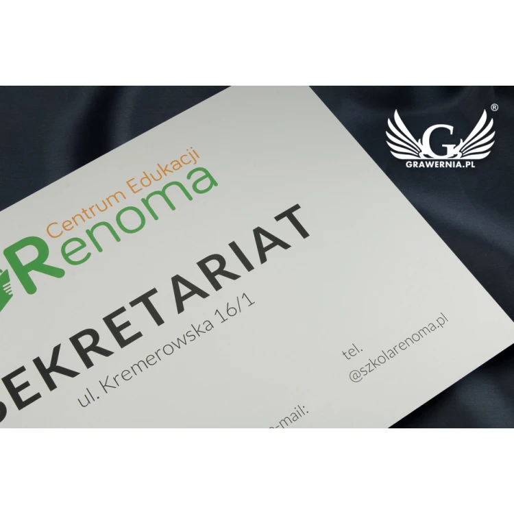Informationsschild - Größe 420x297mm (A3) - eloxiertes Aluminium 2mm - UV-Druck - SZUV012