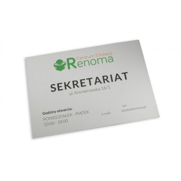 Informationsschild - Größe 420x297mm (A3) - eloxiertes Aluminium 2mm - UV-Druck - SZUV012