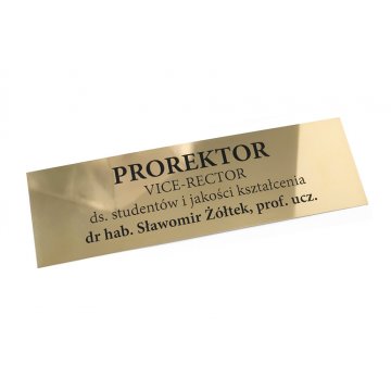 Informationschild aus Messing - poliert, CNC-Gravur geschwärzt - SZ134 - Abm. 430x130mm